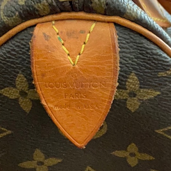 VINTAGE LOUIS VUTTON SPEEDY MONOGRAM CANVAS& LEATHER BAG W/SHOULDER STRAP - Picture 3 of 16